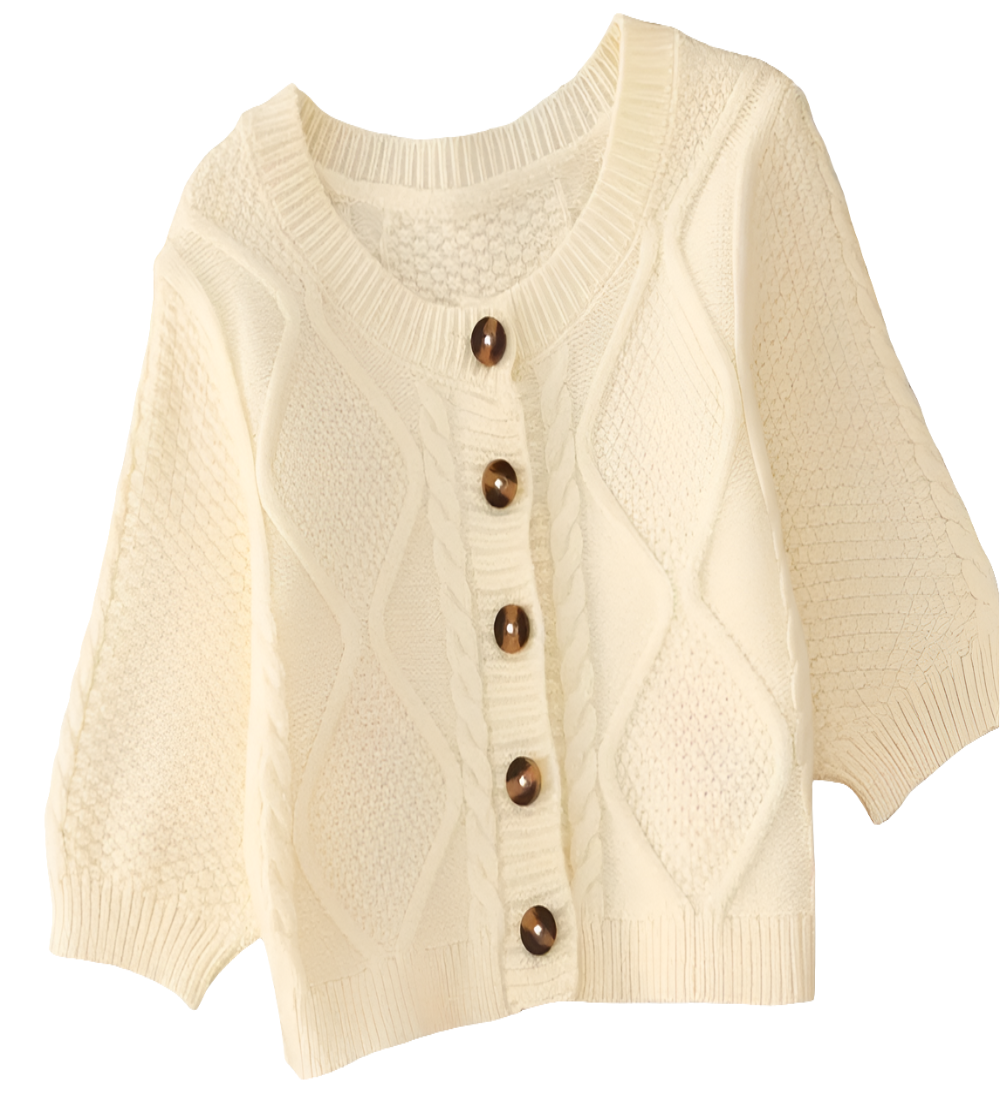 Vest met kabelpatroon beige