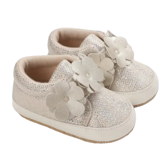 Gymp van glitterstof met bloemetje