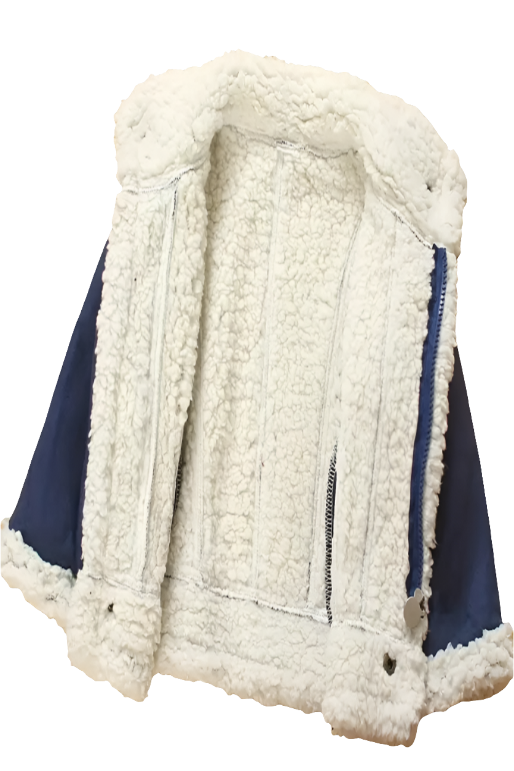 Winterjas Piloot van suedesette met voering blauw