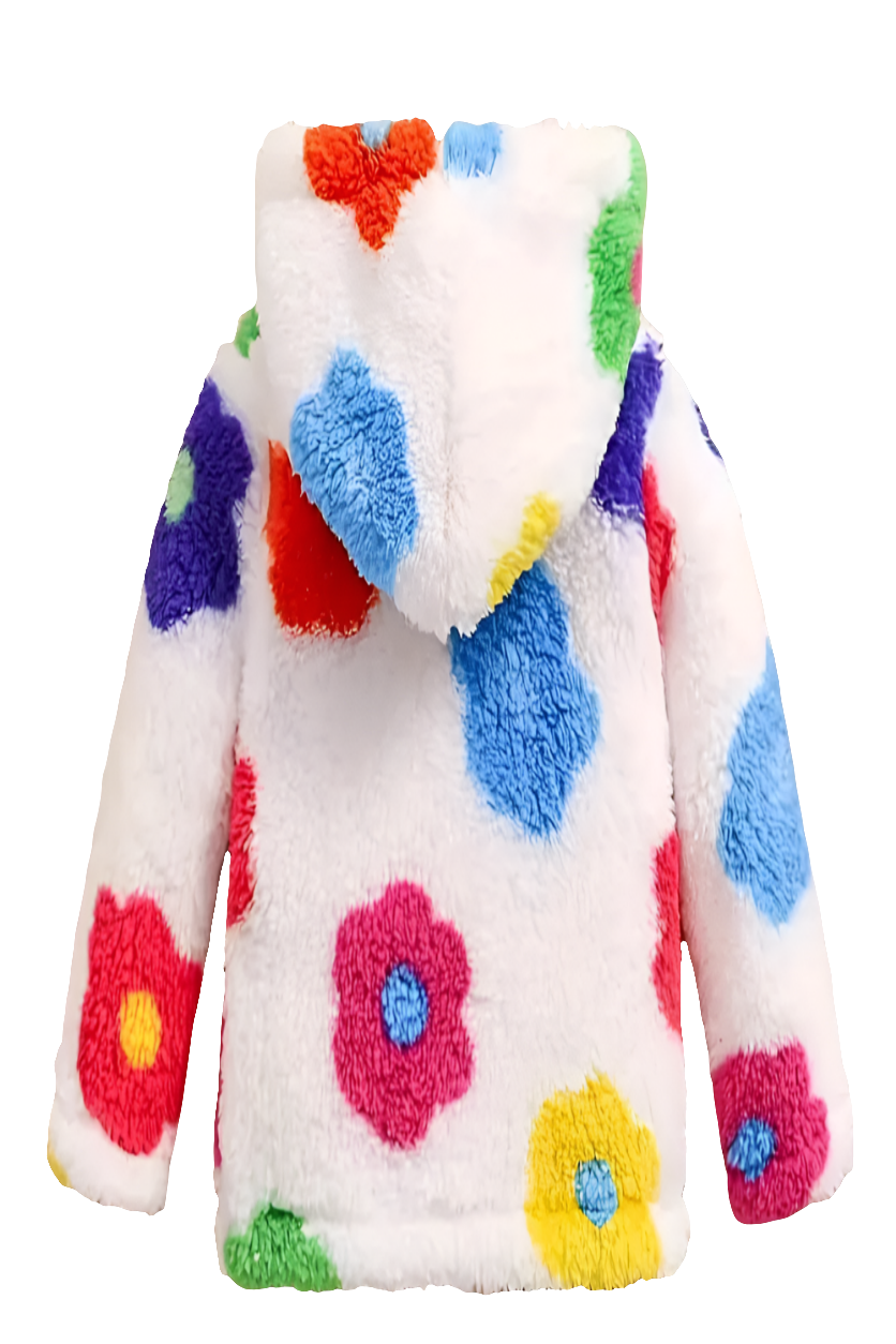 Jasje van fleece met gekleurde bloemen