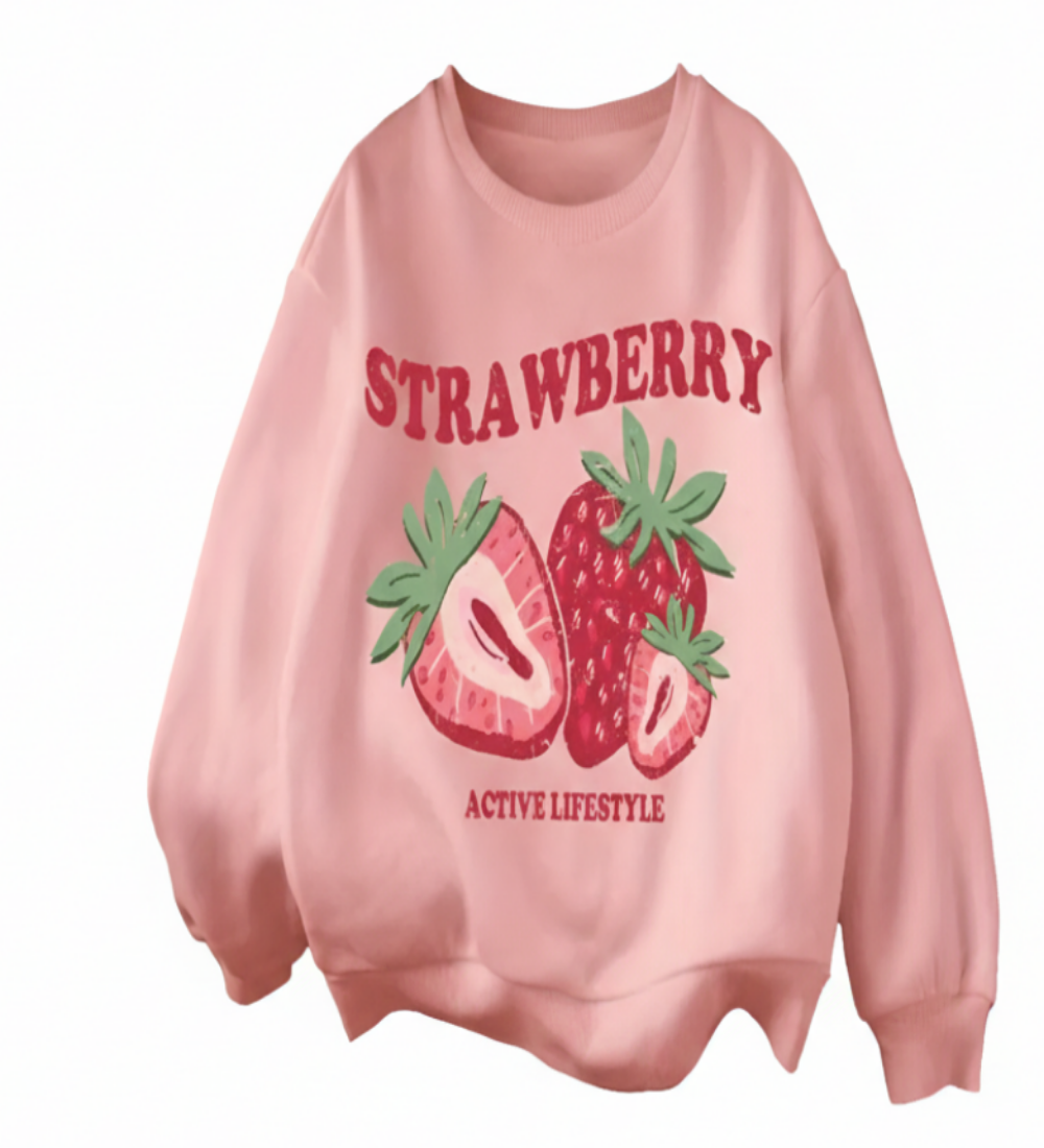 sweater roze met aardbei