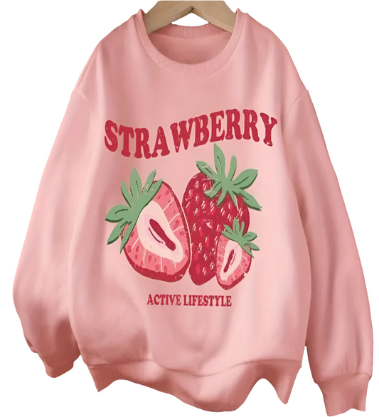 sweater roze met aardbei