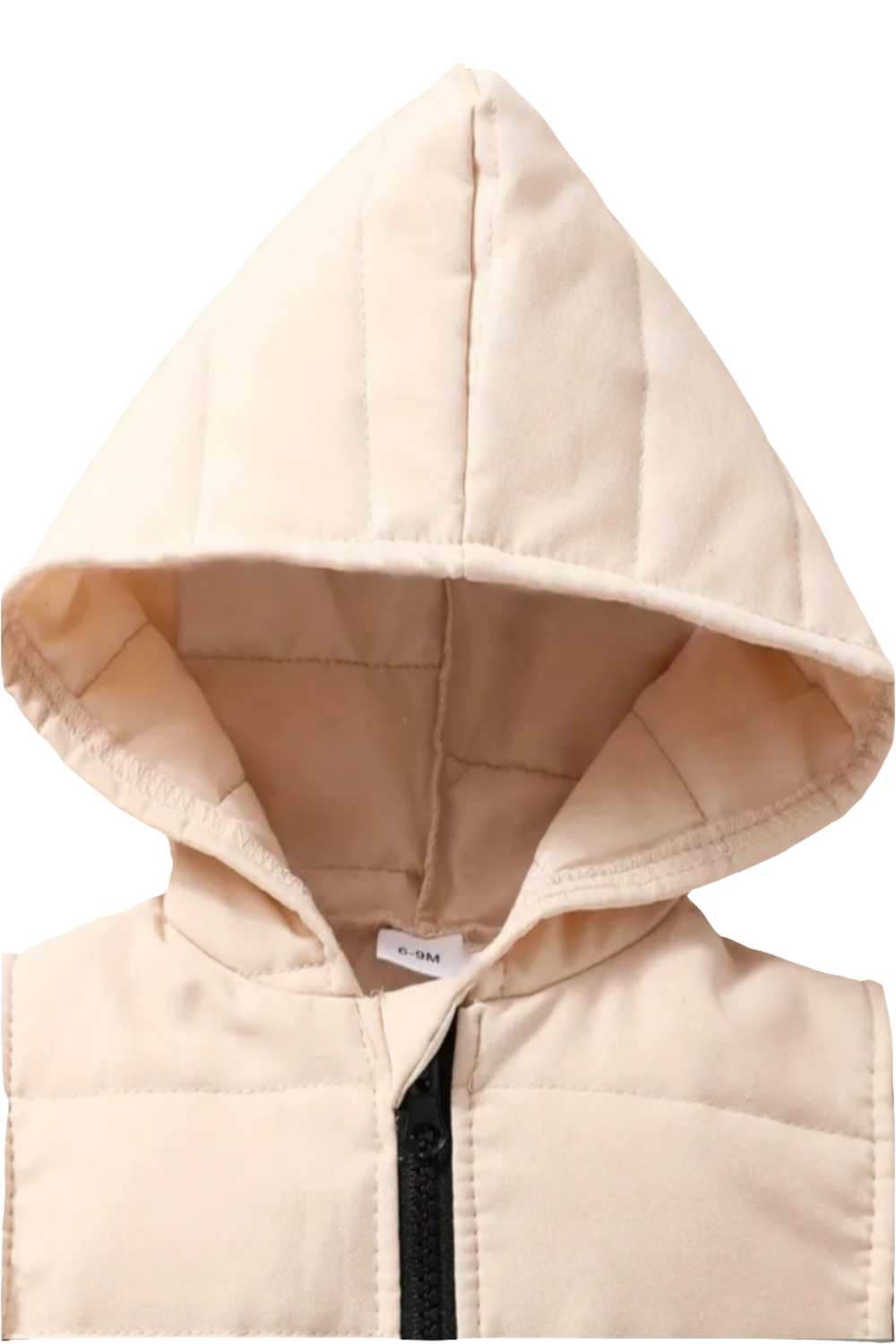 Bodywarmer,  sweater en joggingbroek beige. Eventueel te combineren met de beige instappers.