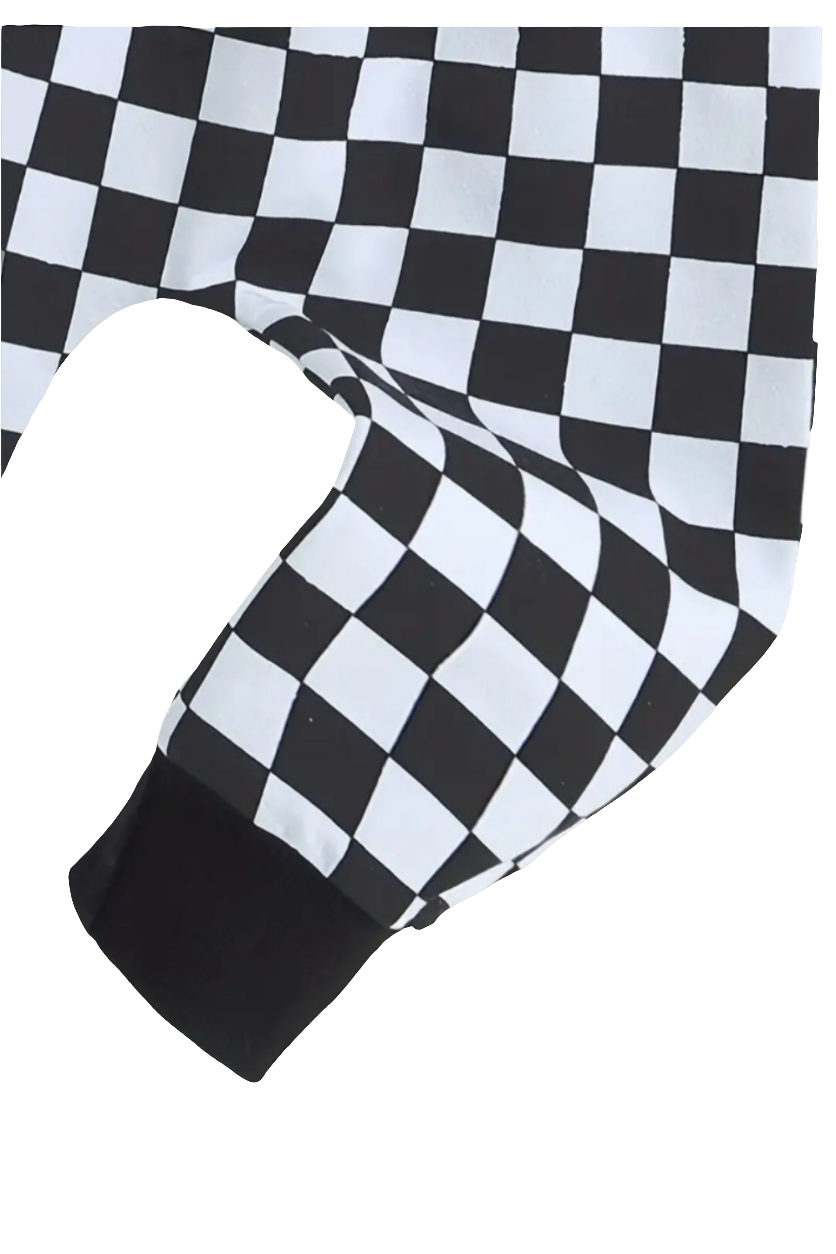 Joggingpak Urban / checkerboard zwart ( eventueel te combineren met de instapper of gymp Urban zwart)
