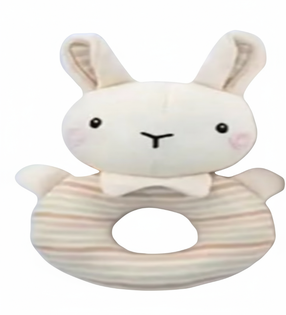 rammelaar van stof vosje, konijn of beer( in donut of op steel)