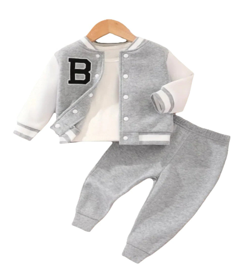 Baseball "B" grijs joggingpak