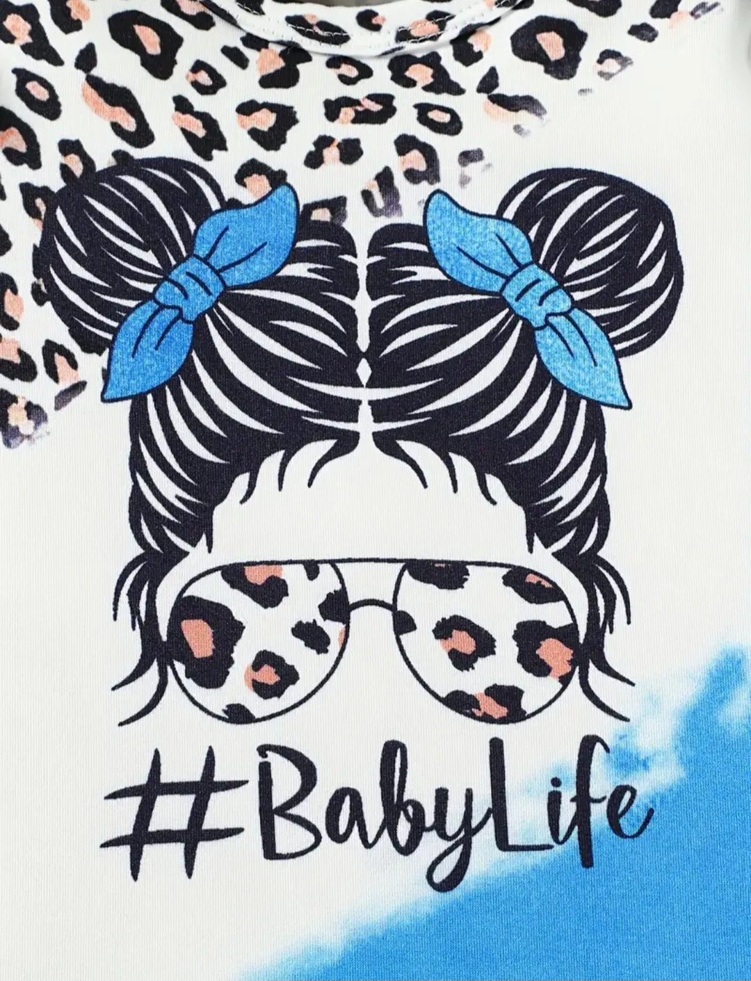 body wit met panterlook en broek in jeanslook