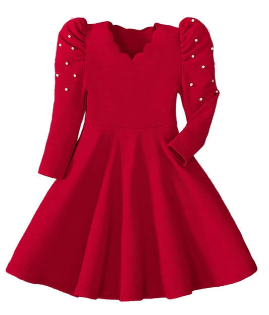 Rood kerstjurkje met parels