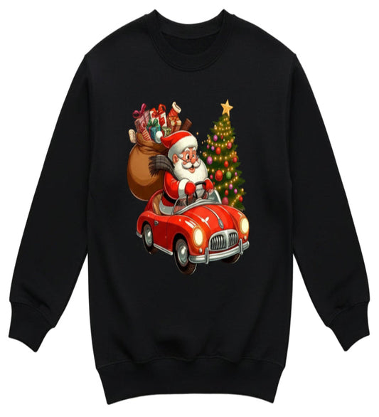 kersttrui zwart en rood met kerstman