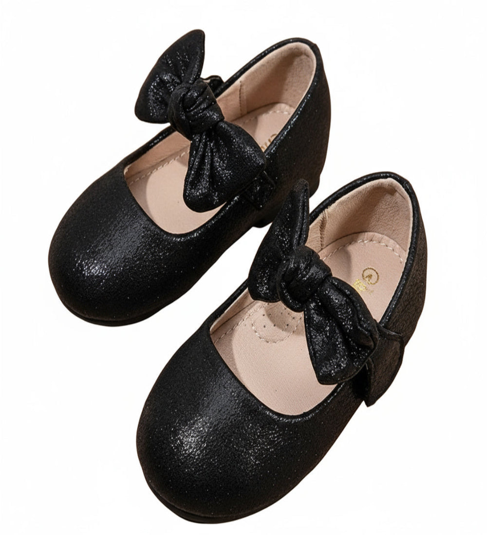 ballerina met strikje zwart en zilver