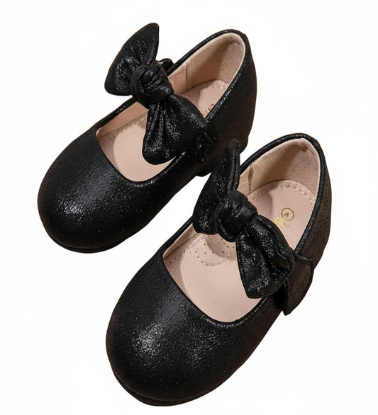 ballerina met strikje zwart en zilver