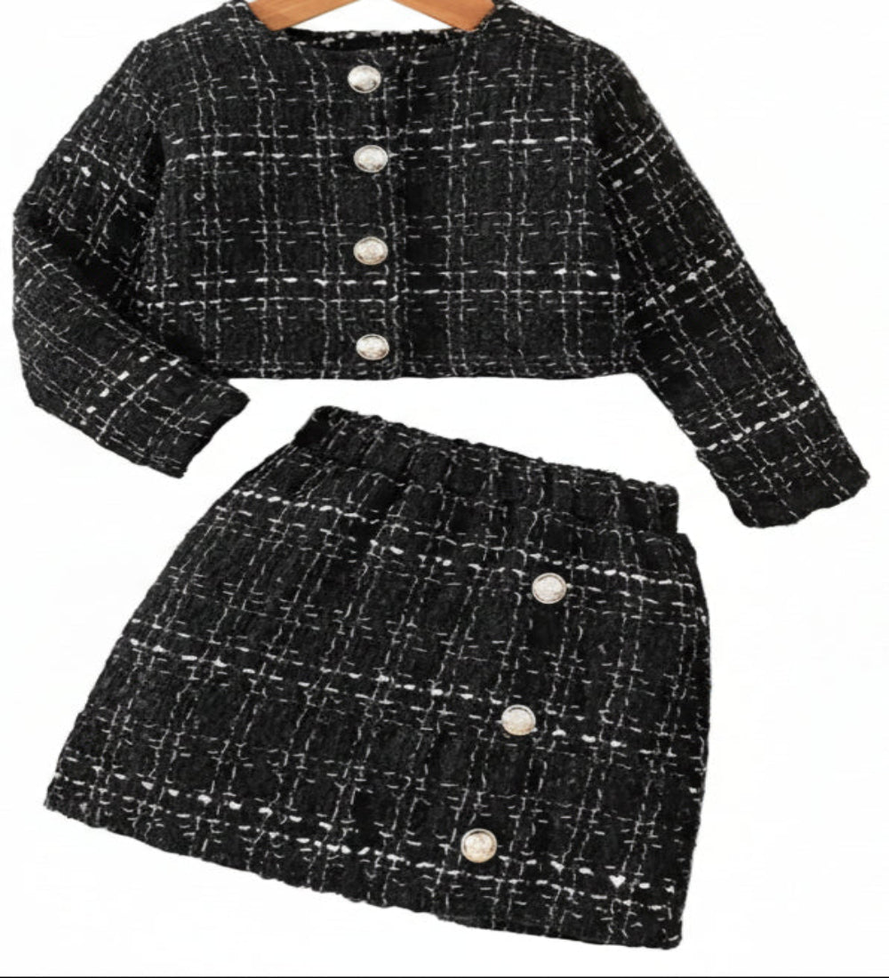 setje jasje met rokje zwart met wit