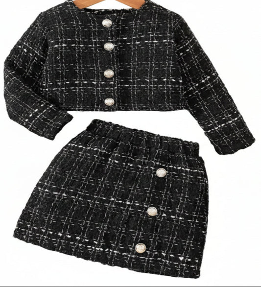 setje jasje met rokje zwart met wit