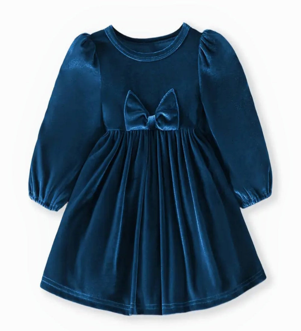 jurkje velours blauw