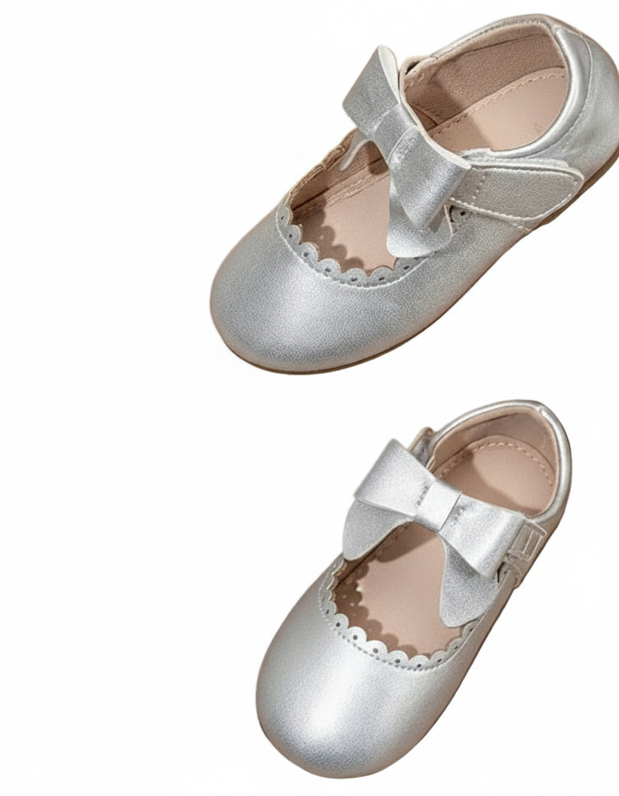 ballerina met strikje zwart en zilver