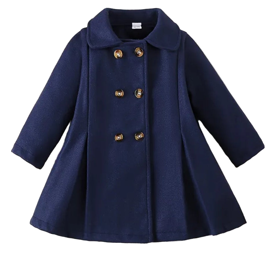 jas marineblauw in wijdvallend model. Ook in rood leverbaar.