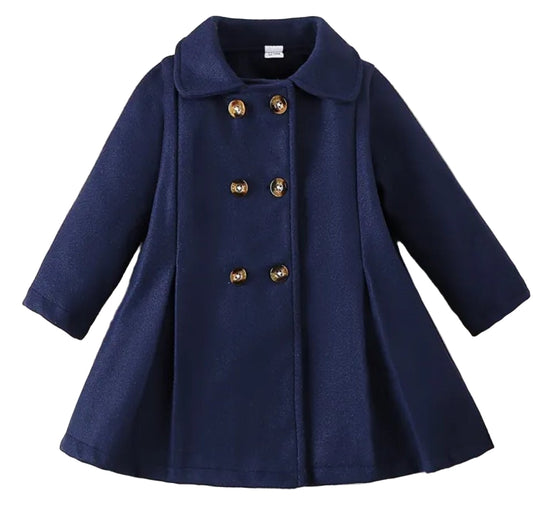 jas marineblauw in wijdvallend model. Ook in rood leverbaar.