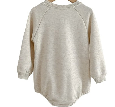 Katoenen romper crème regenboog met lange mouwen