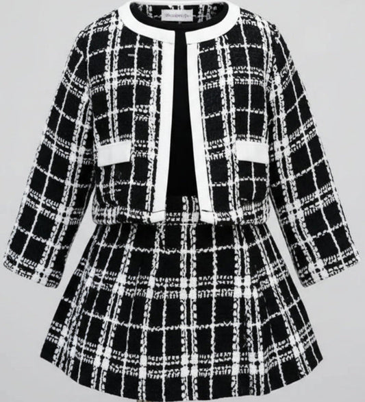 setje jasje met rokje zwart met wit