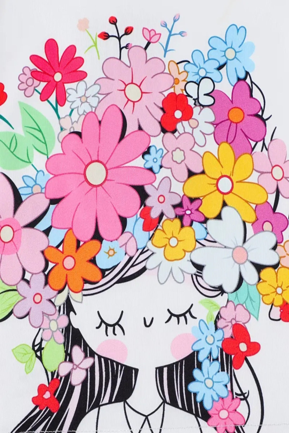 T-shirt multicolor met broek met wijde pijpen