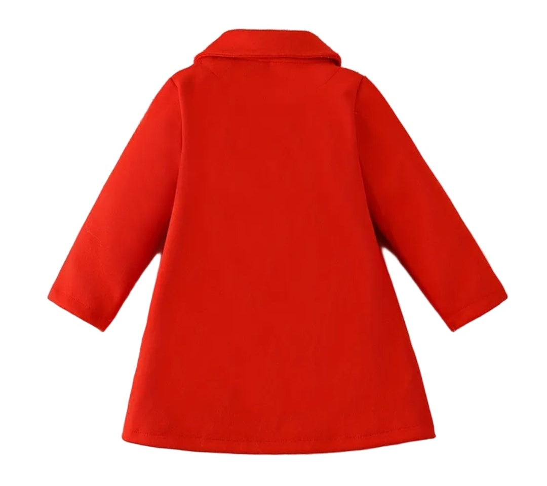 jas rood in wijdvallend model. Ook in marineblauw leverbaar.