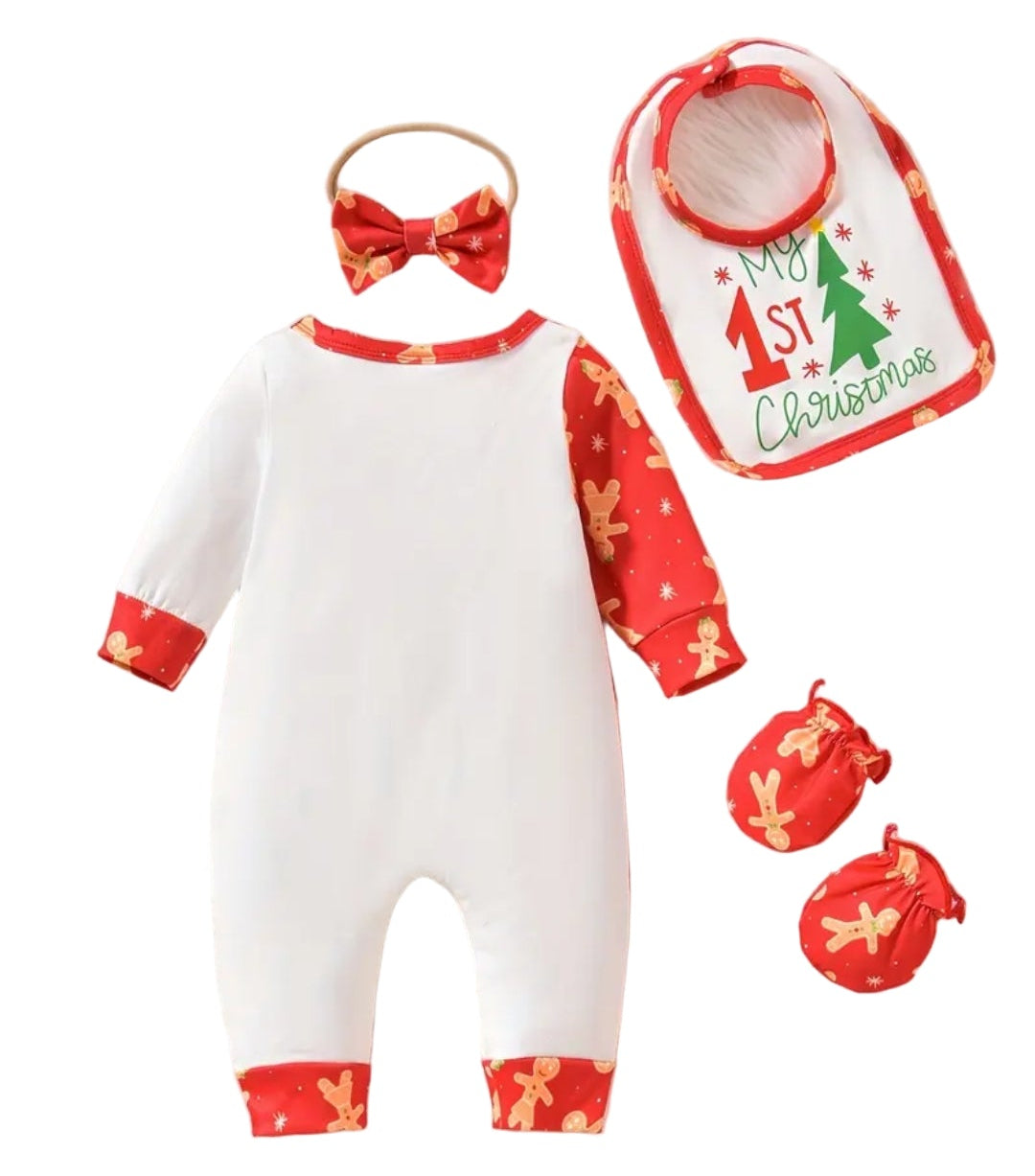 Boxpak met slabber wantjes en strik.