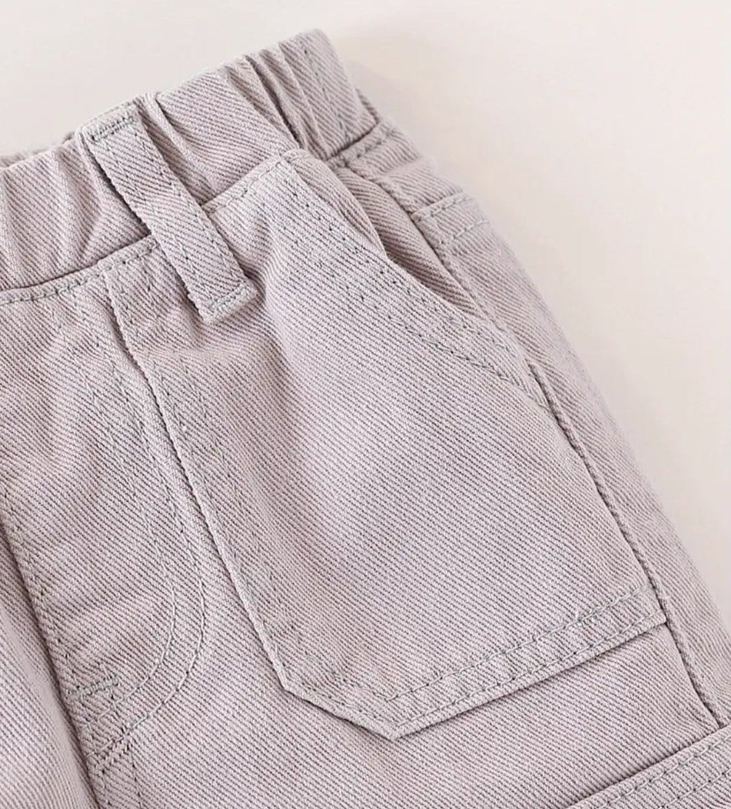 Cargo jeans in grijs en zwart