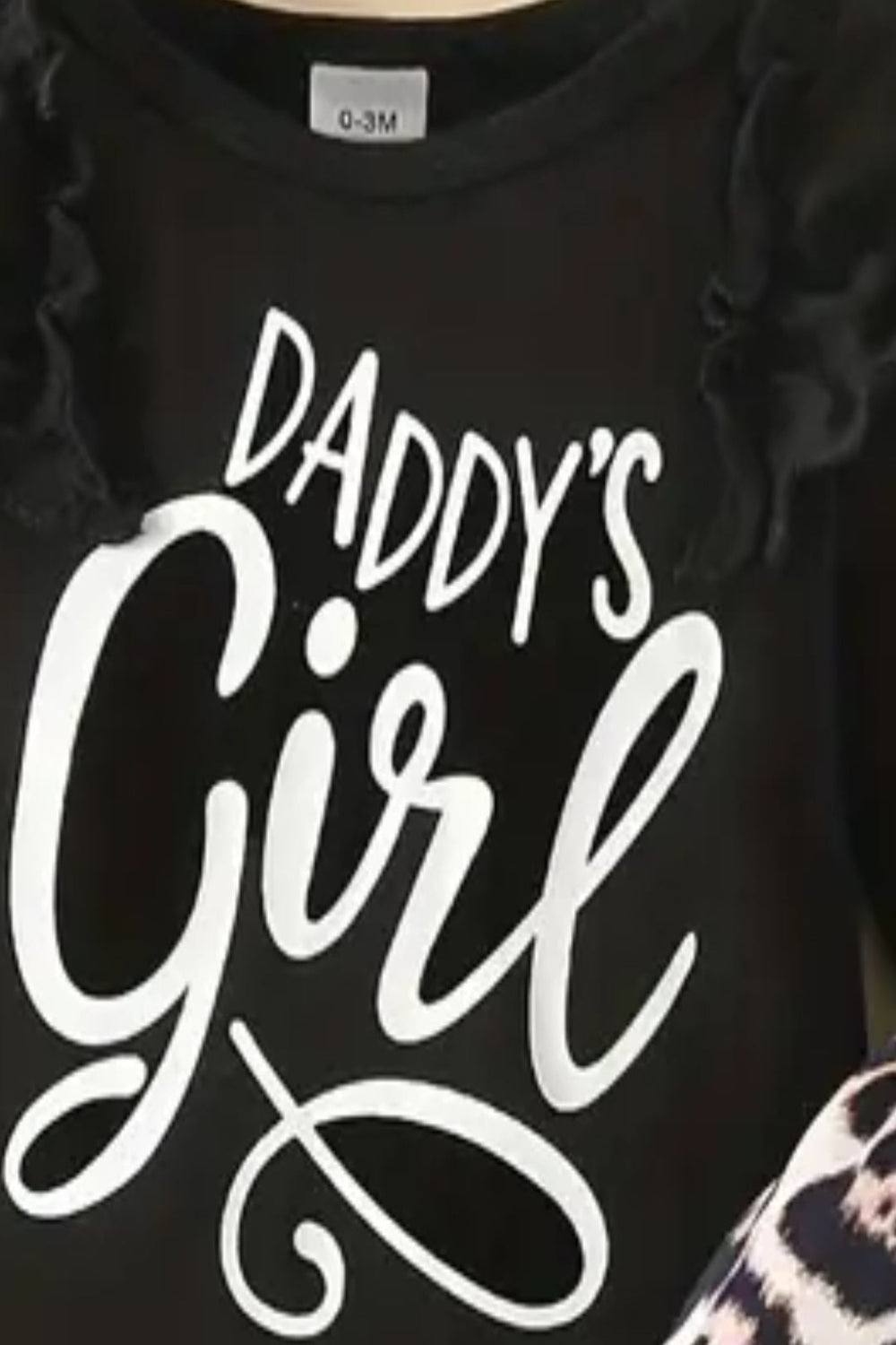 Body zwart "DADDY'S GIRL" met pantalon in panterprint