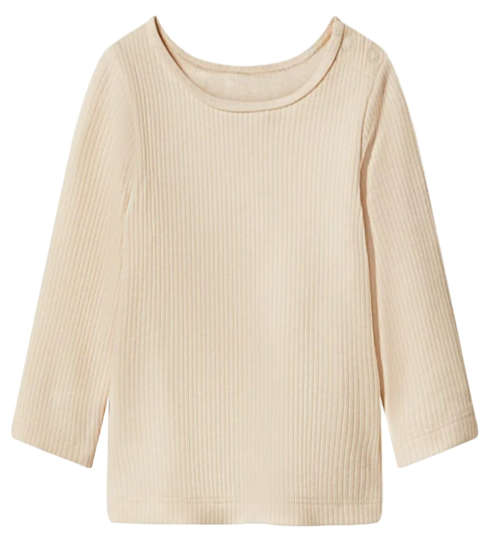 OEKOTEX label 100 % katoenen babysetjes in beige, blauw en roze. 