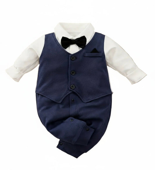feestkleding jongen beige of marineblauw