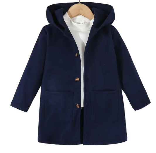 jas met capuchon marineblauw