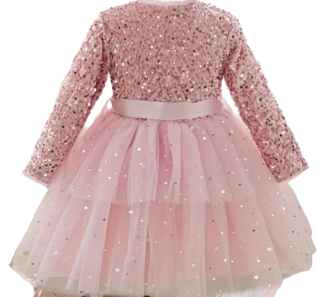 Kerstjurk met pailletten bovenlijf en tule rok