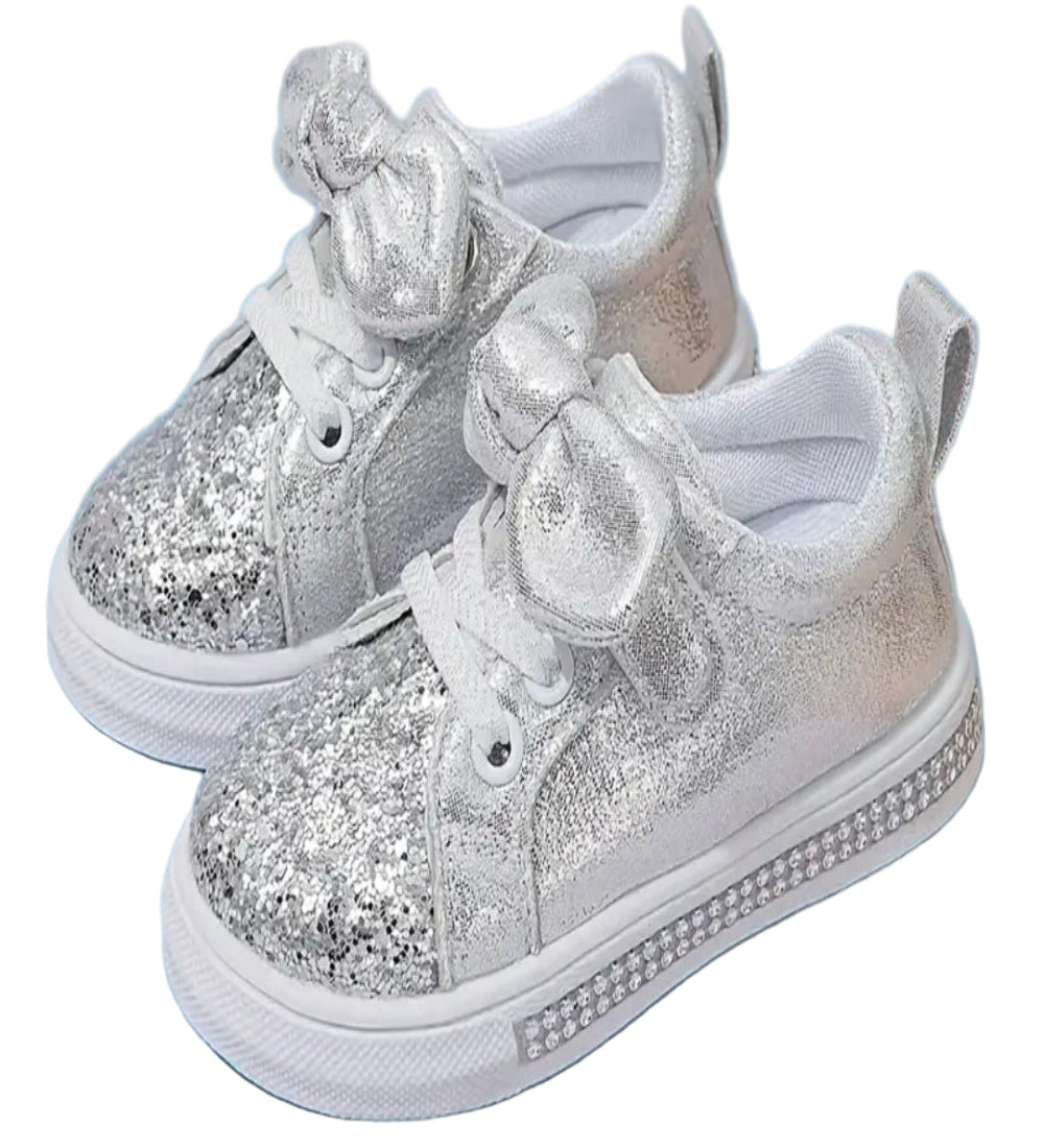 gymp zilver of goud glitter met strikje